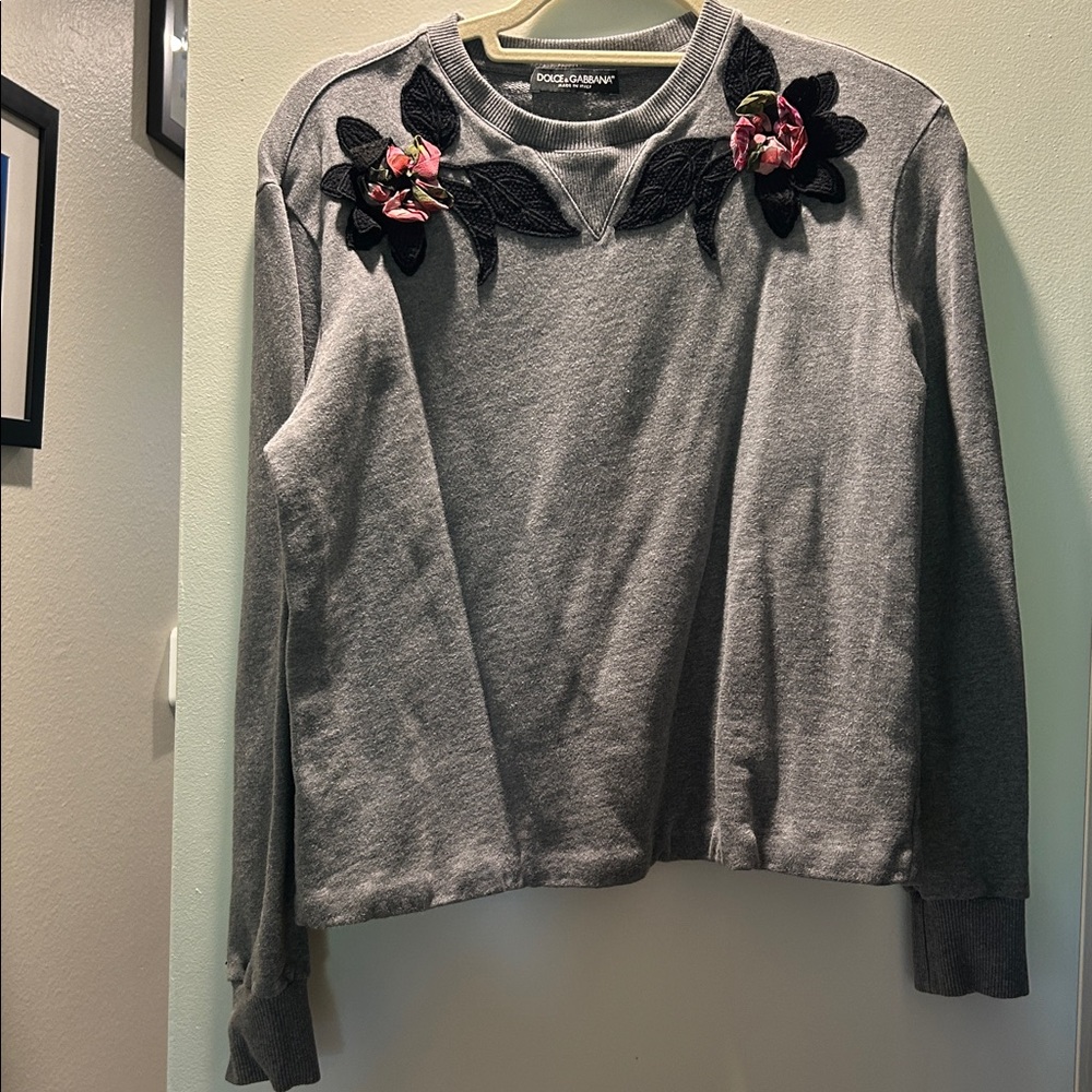 Grey Dolce&Gabbana Rose Sweater